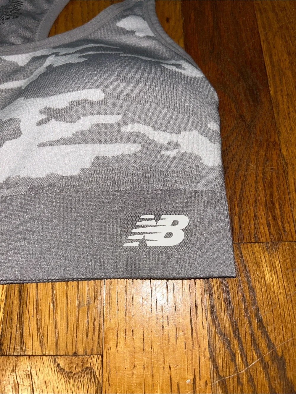 New Balance Women's Gray Camo Sports Bra Bikini Top Size Large